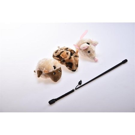 CAT CRAFT Cat Craft 3102003 EK QC Wand Toy Set with Nine Plush Toys; Multi Color - 9 Total Plus 3 Wands 3102003
